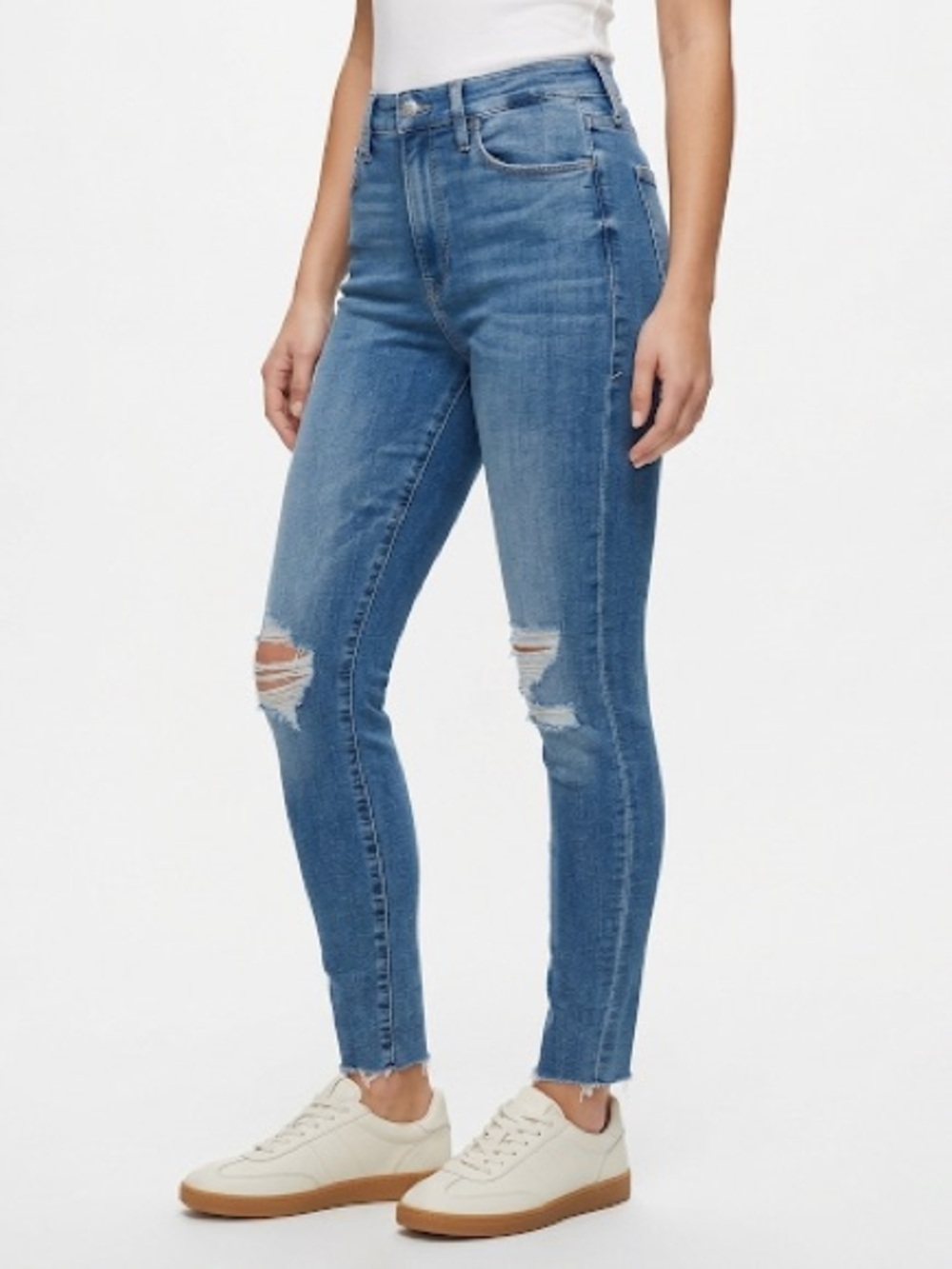 Good American Skinny Jeans 6/28 Blue Good Waist Distressed High Rise